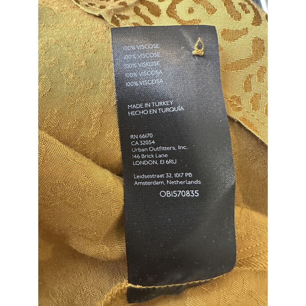 Anthropologie Long Sleeve Mini Dress Bronze Leopard Print Faux Wrap Size Small - Picture 14 of 16